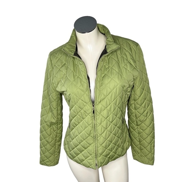 JUDITH HART COLLECTION Women's Quilted Puffer Zip-up Jacket Green Size S - Picture 11 of 11